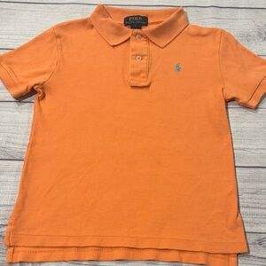 Ralph Lauren Boys Short-sleeve Polo Shirt in Lt Orange with Turquoise Logo